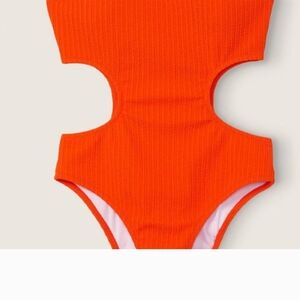 Vibrant Orange Cutout Swimsuit